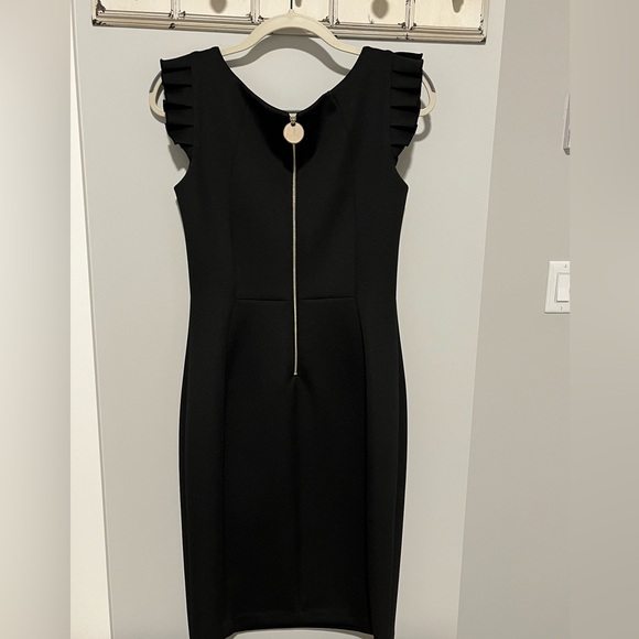 Black Party Dress with exposed silver zipper in the back. - Picture 2 of 2